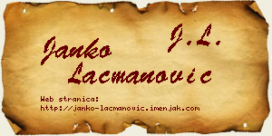 Janko Lacmanović vizit kartica